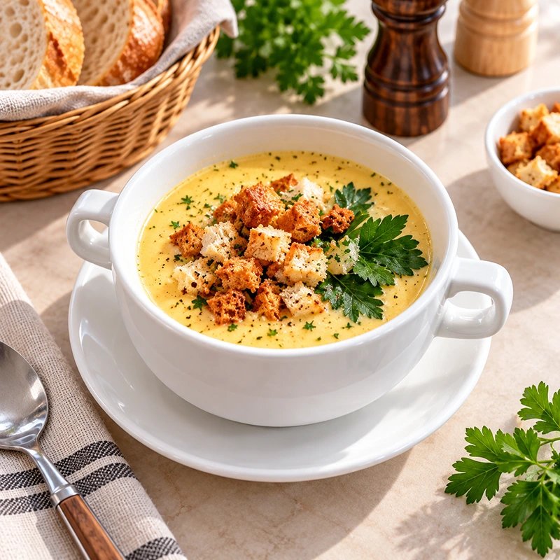 Сырный крем-суп с гренками 1 Сырный крем-суп с гренками